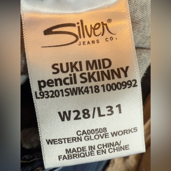 Silver Jeans Womens Dark Blue Contrast Stitched Skinny Pants Size W28/L31 - Picture 11 of 12